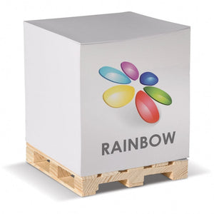 Cubo note con pallet 10x10x10cm Bianco - personalizzabile con logo