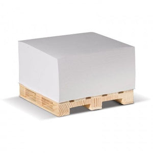 Cubo note con pallet 10x10x5cm Bianco - personalizzabile con logo