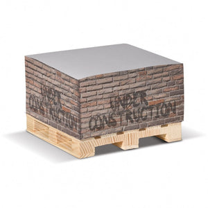 Cubo note con pallet 10x10x5cm Bianco - personalizzabile con logo