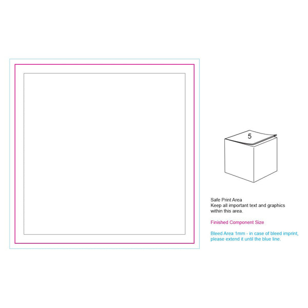 Cubo note riciclato 10x10x10cm Bianco - personalizzabile con logo