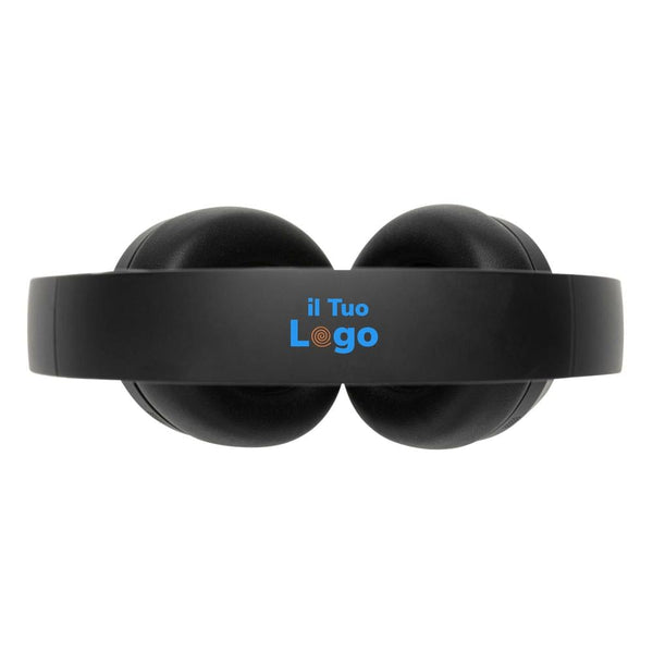 Cuffie ANC in plastica riciclata RCS Urban Vitamin Cupertino nero - personalizzabile con logo