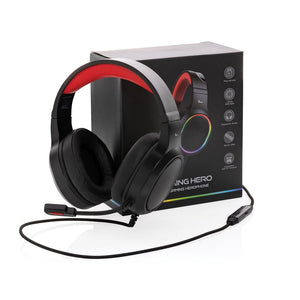 Cuffie gaming RBG nero - personalizzabile con logo