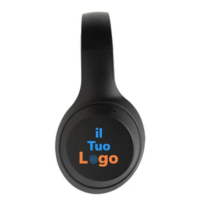 Cuffie in plastica riciclata RCS CLASSY nero - personalizzabile con logo
