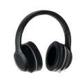 Cuffie wireless ANC con custodia in PU Nero - personalizzabile con logo