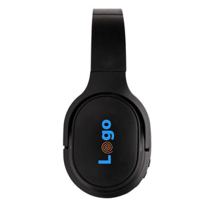 Cuffie wireless pieghevoli Elite in plastica riciclata RCS nero - personalizzabile con logo
