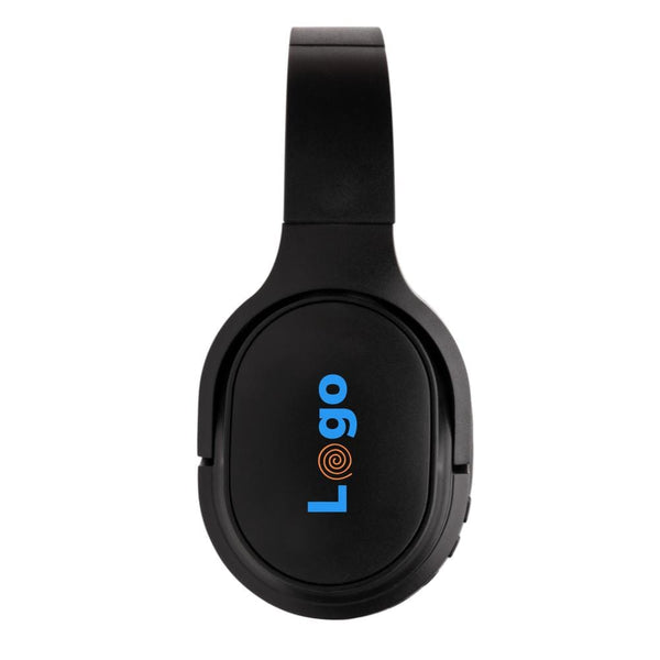 Cuffie wireless pieghevoli Elite in plastica riciclata RCS nero - personalizzabile con logo