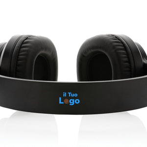Cuffie wireless Terra RCS in alluminio riciclato grigio - personalizzabile con logo