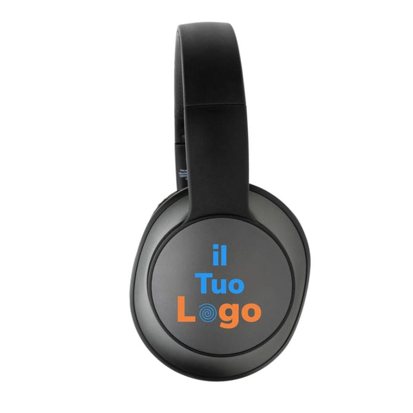 Cuffie wireless Terra RCS in alluminio riciclato grigio - personalizzabile con logo