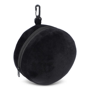 Cuscino da viaggio con maschera per gli occhi e custodia con cerniera Nero - personalizzabile con logo