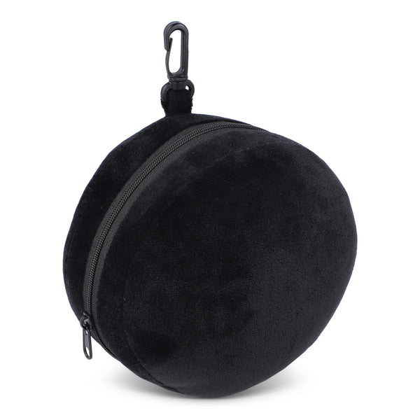 Cuscino da viaggio con maschera per gli occhi e custodia con cerniera Nero - personalizzabile con logo