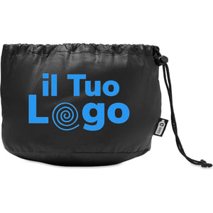 Cuscino da viaggio in RPET grigio scuro - personalizzabile con logo