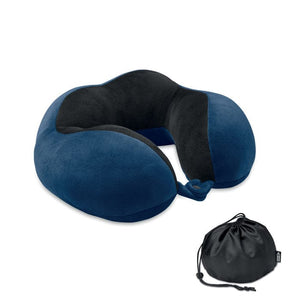 Cuscino da viaggio in schiuma Blu - personalizzabile con logo