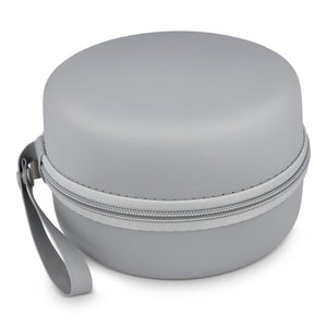 Cuscino da viaggio sagomato in memory foam con custodia in EVA Grigio - personalizzabile con logo