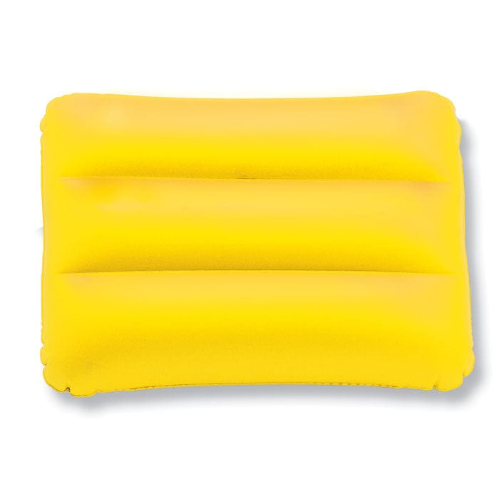 Cuscino gonfiabile da spiaggia giallo - personalizzabile con logo