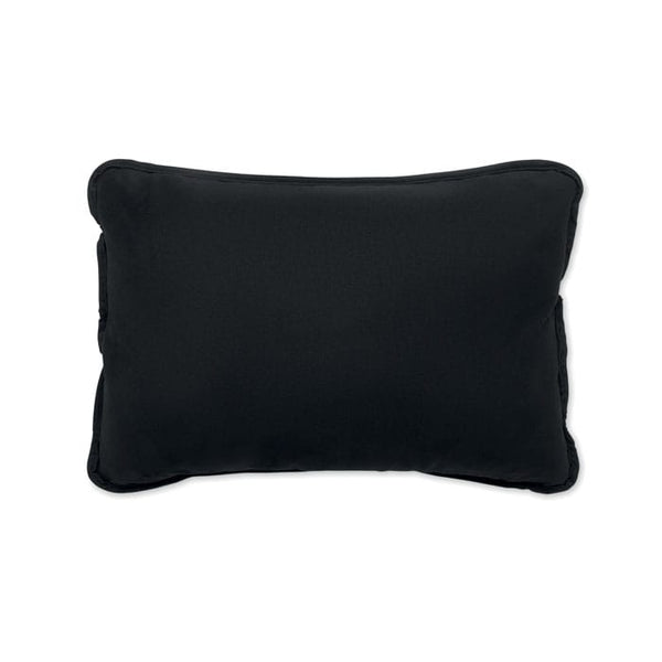 Cuscino in tessuto scamosciato Nero - personalizzabile con logo