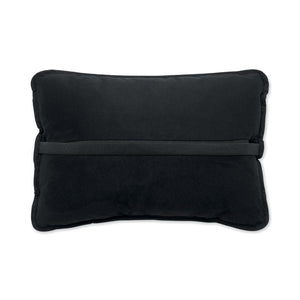 Cuscino in tessuto scamosciato Nero - personalizzabile con logo