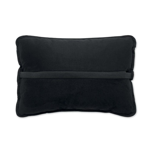Cuscino in tessuto scamosciato Nero - personalizzabile con logo