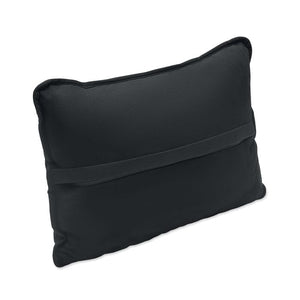 Cuscino in tessuto scamosciato Nero - personalizzabile con logo