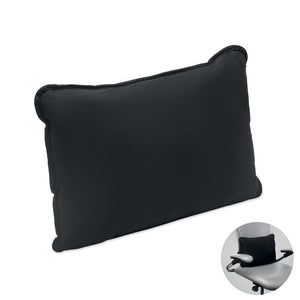 Cuscino in tessuto scamosciato Nero - personalizzabile con logo