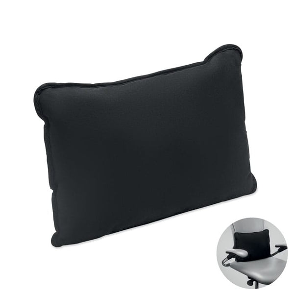 Cuscino in tessuto scamosciato Nero - personalizzabile con logo