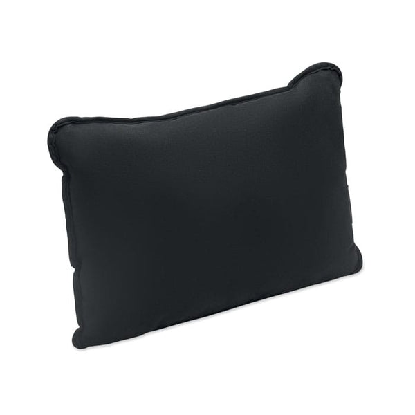 Cuscino in tessuto scamosciato Nero - personalizzabile con logo