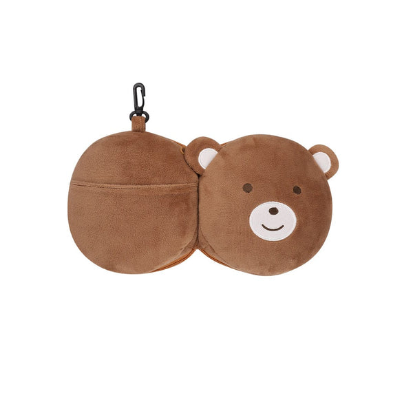 Cuscino Maschera Viaggio Stanek marrone - personalizzabile con logo