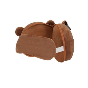 Cuscino Maschera Viaggio Stanek marrone - personalizzabile con logo