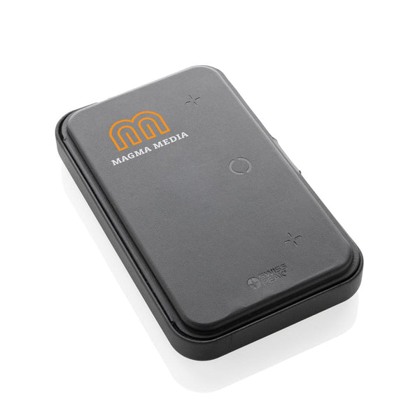Custodia da viaggio Swiss Peak con caricatore 3in1 rPU RCS nero - personalizzabile con logo