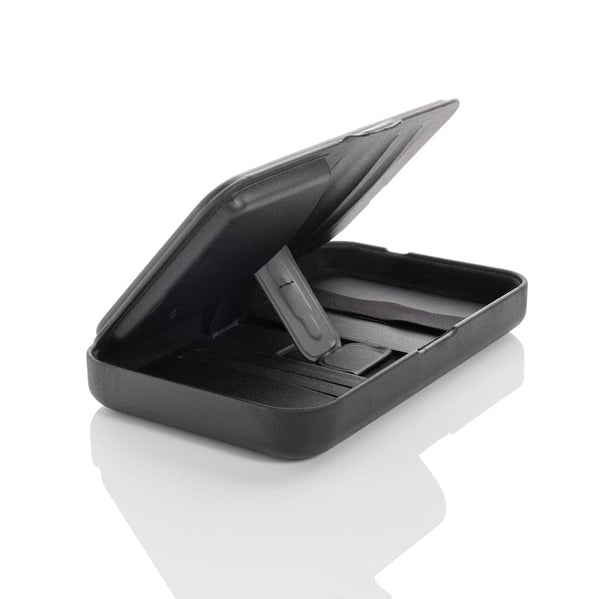 Custodia da viaggio Swiss Peak con caricatore 3in1 rPU RCS nero - personalizzabile con logo