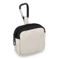 Custodia in nylon per auricolari 6,5 x 6 cm Beige - personalizzabile con logo