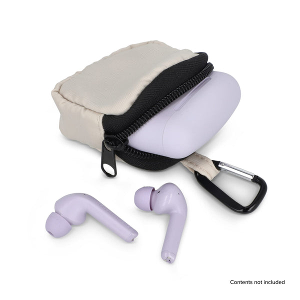 Custodia in nylon per auricolari 6,5 x 6 cm - personalizzabile con logo