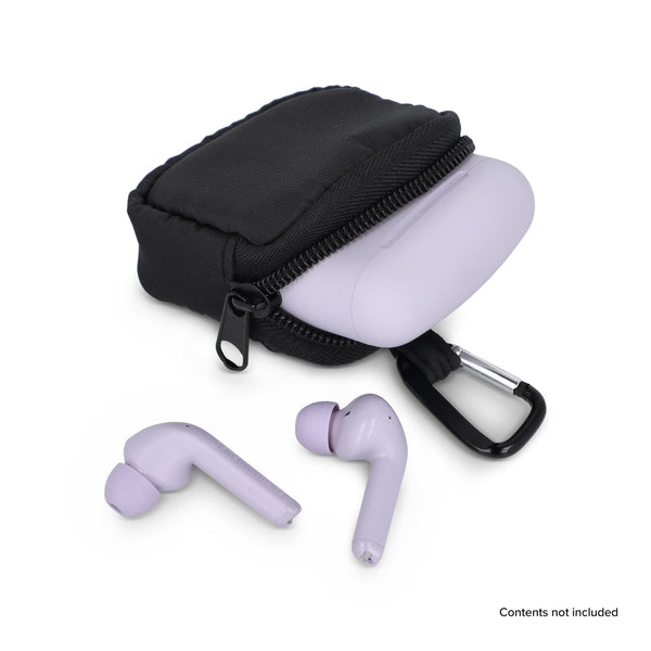 Custodia in nylon per auricolari 6,5 x 6 cm - personalizzabile con logo
