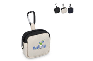 Custodia in nylon per auricolari 6,5 x 6 cm - personalizzabile con logo