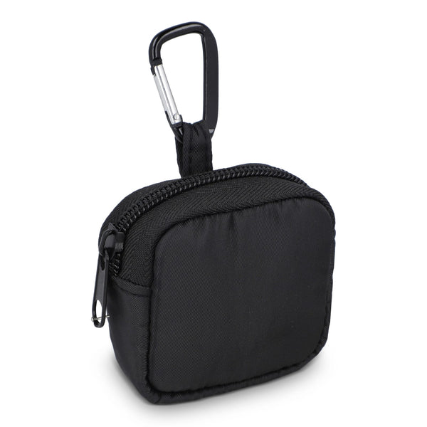 Custodia in nylon per auricolari 6,5 x 6 cm Nero - personalizzabile con logo