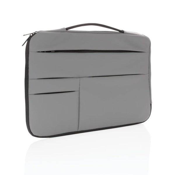 Custodia per laptop 15,6 " in PU grigio - personalizzabile con logo