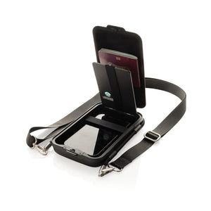 Custodia rigida Swiss Peak OSLO RCS per smartphone nero - personalizzabile con logo