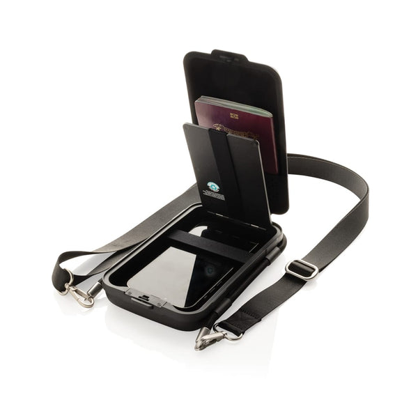 Custodia rigida Swiss Peak OSLO RCS per smartphone nero - personalizzabile con logo