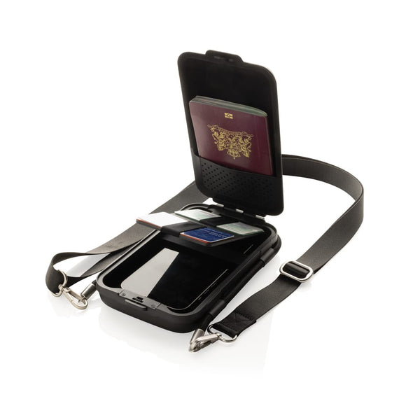 Custodia rigida Swiss Peak OSLO RCS per smartphone nero - personalizzabile con logo