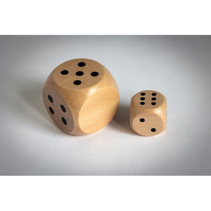 Dadi di legno Schima Ø 3 cm natural - personalizzabile con logo