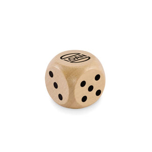 Dadi di legno Schima Ø 3 cm natural - personalizzabile con logo