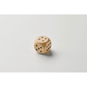 Dadi di legno Schima Ø 3 cm natural - personalizzabile con logo