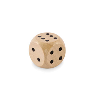 Dadi di legno Schima Ø 3 cm natural - personalizzabile con logo