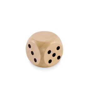 Dadi di legno Schima Ø 3 cm natural - personalizzabile con logo