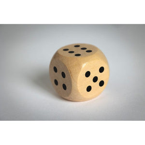 Dadi di legno Schima Ø 3 cm natural - personalizzabile con logo