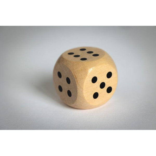 Dadi di legno Schima Ø 3 cm natural - personalizzabile con logo