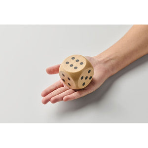 Dadi di legno Schima Ø 5 cm natural - personalizzabile con logo