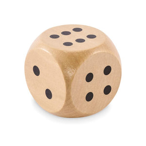 Dadi di legno Schima Ø 5 cm natural - personalizzabile con logo