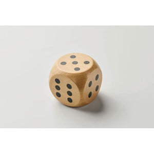 Dadi di legno Schima Ø 5 cm natural - personalizzabile con logo
