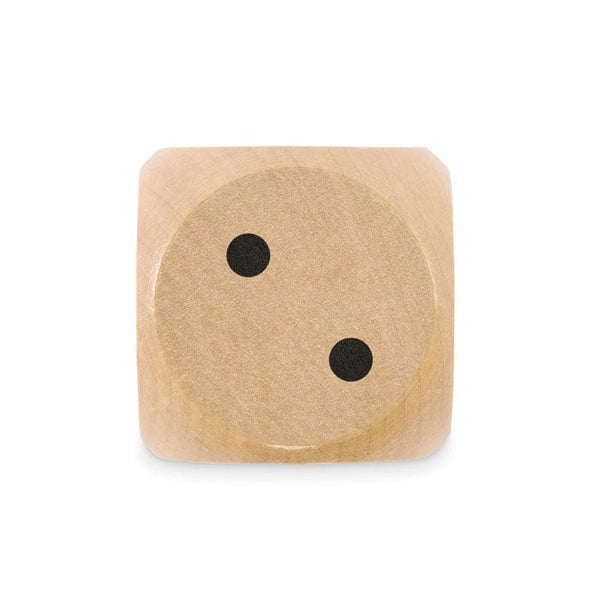 Dadi di legno Schima Ø 5 cm natural - personalizzabile con logo