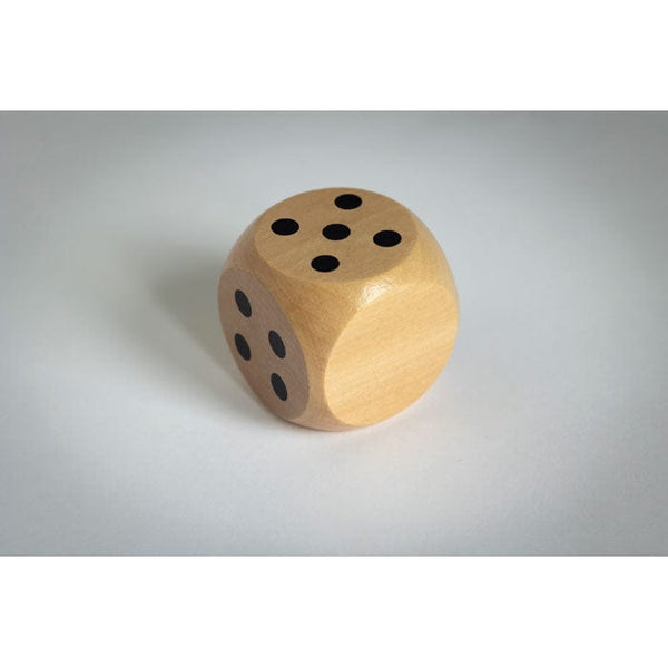 Dadi di legno Schima Ø 5 cm natural - personalizzabile con logo